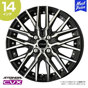 STEINER シュタイナー CVX 14インチ 4.5J 45 4-100 ホイール1本 | AME 共豊 スポーク SUV ミニバン ブラック ポリッシュ カスタム ドレスアップ アルミホイール