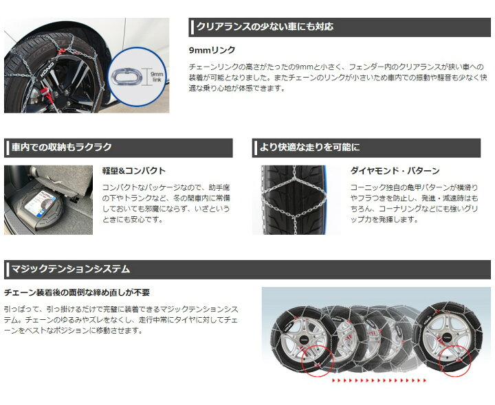 楽天市場】KONIG コーニック CLマジック タイヤチェーン【 CLM-104 