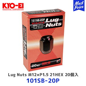 KYO-EI ���i�Y�� ���O�i�b�g �܃^�C�v 20�� M12xP1.5 21HEX �u���b�N�y101SB-20P�z| �L���[�G�C Lug Nut 20pcs 60°�e�[�p�[�� Black �z�C�[���i�b�g