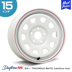 MLJ デイトナSS DAYTONA SS 15インチ 6.0J 30 5-108 TRICOLORE WHITE ホイール1本 | スチールホイール 2ピース トリコロール ホワイト ルノー カングー 2009〜 KW専用カスタム ドレスアップ アルミホイール