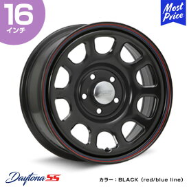 MLJ デイトナSS DAYTONA SS 16インチ 7.0J 35 5-114.3 BLACK ホイール1本 | スチールホイール 2ピース ブラック デリカD:5 2019 MC後 カスタム ドレスアップ アルミホイール