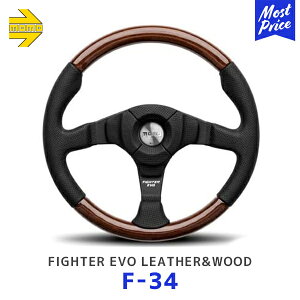 MOMO  XeAO FIGHTER EVO LEATHER&WOOD t@C^[G{ U[  Ebh ubNX|[N 350mm kF-34l | A[Y Wp KAi nh