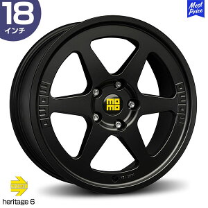 MOMO モモ Heritage6 ヘリテージ6 18インチ 8.0J マットブラック ホイール1本 | スポーク イタリアンデザイン ヨーロッパ スポーツ ブラック 輸入車 カスタム ドレスアップ アルミホイール