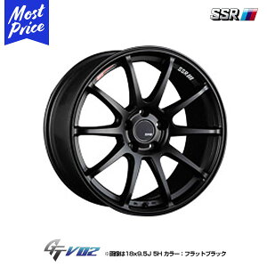 SSR GTV02 ジーティーブイゼロツー 18インチ 8.0J 35 5-114.3 ホイール 1本 | 軽量 スポーク レース レーシング GT スポーツ ストリート ブラック カスタム ドレスアップ アルミホイール