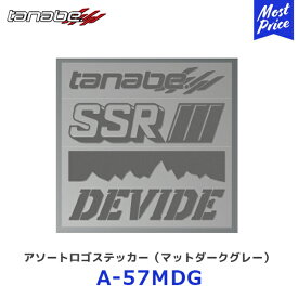 SSR tanabe アソートロゴステッカー マットダークグレー W206xH200mm 1枚 【A-57MDG】| TANABE タナベ エスエスアール DEVIDE デバイド GRAY ステッカー シール