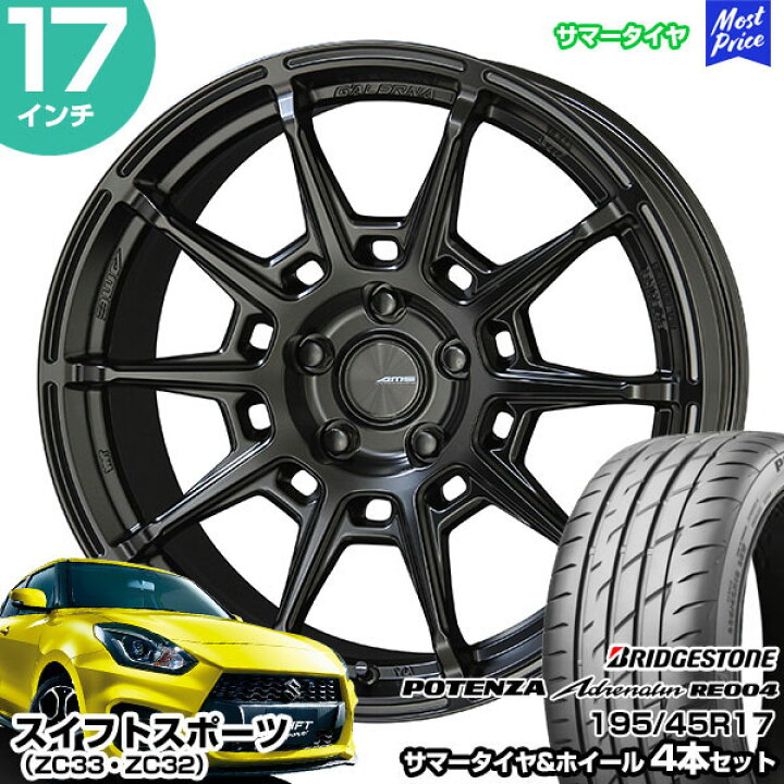 楽天市場】スイフトスポーツ ZC33 ZC32 17インチ 195/45R17 