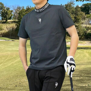 送料無料 ゴルフウェア モックネックシャツ メンズ GIORNO SEVEN ジョルノセブン ハイネック ゴルフ 接触冷感 ストレッチ 半袖 ロゴ トップス ポロシャツ Tシャツ 春夏 MOSTSHOP ゆうパケ