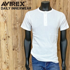 AVIREX アビレックス Tシャツ メンズ 半袖 サーマルヘンリーネックTシャツ 無地 デイリーインナー カットソー メンズファッション メンズ 通販 新作 MOSTSHOP ゆうパケ