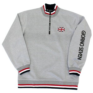 送料無料 ゴルフ ハーフジップ トレーナー メンズ ゴルフウェア GIORNO SEVEN ジョルノセブン トップス スニードジャック プルオーバー トラックジャケット ジャージ ロゴ 刺繍 ライン 秋冬 春