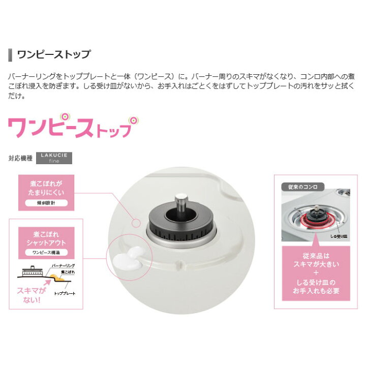 楽天市場】リンナイ ガスコンロ ラクシエファイン RT66WH7RA-CW 都市 