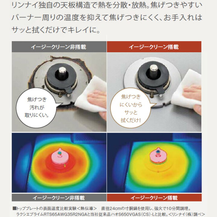 楽天市場】リンナイ ガスコンロ RTS65AWG36R2GA-DB ラクシエプライム 