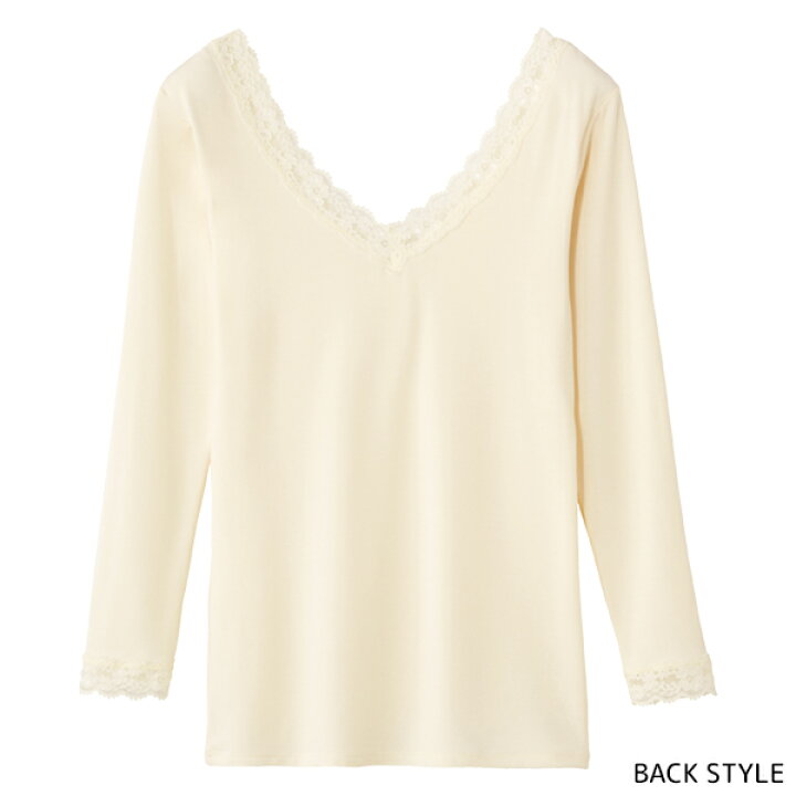 楽天市場 Tuche トゥシェ Dress Me ドレスミー Warm Lacy 8分袖インナー グンゼ Gunze レディース レディス 女性 婦人 インナー 下着 襟 襟ぐり えりぐり 広い 広め 襟広い 深あき 深開き 深め 襟深め えりあき広め Vネック 首元 見せるインナー あったかインナー