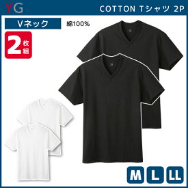 YG ワイジー VネックTシャツ 半袖V首 2枚組 グンゼ GUNZE | 大きいサイズ 半袖 肌着 男性下着 メンズインナー 紳士 アンダーウェア ティーシャツ インナーウェア アンダーウエア インナーシャツ メンズ肌着 半袖インナー 下着 メンズ インナー 夏 ティシャツ 紳士肌着