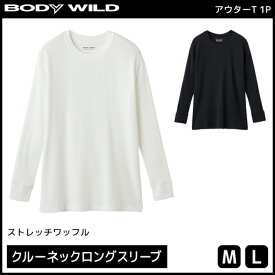 BODYWILD ボディワイルド クルーネックロングスリーブ ワッフル グンゼ GUNZE BODY WILD | メンズ 男性 紳士 ボディーワイルド Tシャツ 長袖 長袖t 長袖tシャツ 丸首 無地 ロングスリーブ 長袖インナー ロンt ブランド ロングスリーブtシャツ おしゃれ スウェット レイヤード