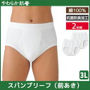 【10日限定エントリーで最大300％ポイントバック】 やわらか肌着 スパンブリーフ 前あき 2枚組 3Lサイズ パンツ ブリ…