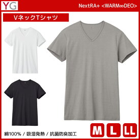 YG ワイジー WARMDRY VネックTシャツ 綿100% インナー グンゼ GUNZE | メンズ 男性 tシャツ vネック v首 半袖 半袖tシャツ 白T 肌着 白シャツ インナーシャツ メンズシャツ 部屋干し シャツ メンズインナー あったか 暖かい 温かい 防寒 あったかインナー 紳士 白 寒さ対策