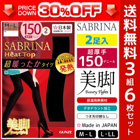 30%OFF 送料無料3組セット 計6枚 SABRINA サブリナ Heat Top ヒートトップ 150デニールゾッキタイツ 2足入 日本製 防寒インナー 温感 ヒートテック | レディース レディス 女性 婦人 おしゃれ オシャレ 結婚式 レッグウェア あったか 暖かい 就活 タイツ ブラック 黒 訳あり