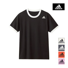 adidas アディダス 半袖丸首 Tシャツ グンゼ GUNZE | tシャツ リンガーTシャツ 半袖 リンガー シャツ 半袖tシャツ スポーツウェア スポーツ スポーツブランド クルーネック 小さいサイズ Sサイズ シャツ サスティナブル カットソー スポーティー おしゃれ ブランド 環境配慮