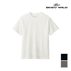 BODYWILD ボディワイルド ジェンダーニュートラル ジャケット対応 クルーネックTシャツ 半袖丸首 グンゼ GUNZE | シャツ Tシャツ 半袖 丸首 クルーネック ブランド インナー 綿 綿100％ 半袖シャツ ジャケット ユニセックス 男女兼用 ビジネス 仕事 仕事着 襟高 カジュアル