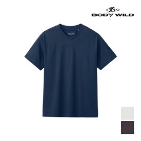 BODYWILD ボディワイルド ジェンダーニュートラル ジャケット対応 VネックTシャツ 半袖V首 グンゼ GUNZE | シャツ Tシャツ 半袖 v首 vネック ブランド インナー 綿 綿100％ 半袖シャツ ジャケット ユニセックス 男女兼用 ビジネス 仕事 仕事着 襟高 カジュアル v首シャツ