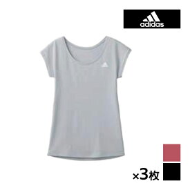 送料無料 同色3枚セット adidas アディダス フレンチスリーブ インナー グンゼ GUNZE | シャツ 半袖 半袖シャツ tシャツ スポーツ インナーシャツ インナーウェア アンダーウェア ブランド 綿混 トップス ジム ウェア 速乾 小さい 小さいサイズ 女性 下着 婦人 レディース