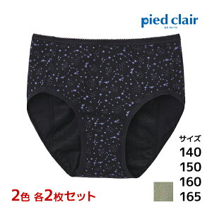 2色2枚ずつ 送料無料4枚セット ジュニアレディース pied clair ピエクレール サニタリーショーツ ナイトタイプ グンゼ GUNZE パンツ | 下着 ジュニア ショーツ 子供 キッズ 女の子 サニタリー 生理