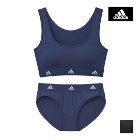 adidas アディダス ハーフトップ&ショーツ 上下セット スポブラ パンツ グンゼ GUNZE | ブラショーツ 上下 セット スポーツ下着 ジム スポーツブラジャー レディース スポーツブラ ワイヤレスブラジャー セットアップ ノンワイヤーブラ パンティ ブラパンツ スポーツウェア