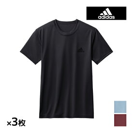 送料無料 同色3枚セット adidas アディダス Tシャツ メンズ 男性 グンゼ GUNZE | tシャツ カットソー スポーツ スポーツウェア トレーニング ドライ ジム フィットネス インナー 半袖 ティーシャツ 半袖Tシャツ ブランド ワンポイント ランニングウェア スポーツブランド