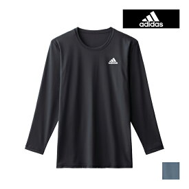 adidas アディダス クルーネックロングスリーブ メンズ 男性 グンゼ GUNZE | ロンt 長袖 tシャツ カットソー スポーツ スポーツウェア トレーニング ドライ ジム フィットネス ロングtシャツ ティーシャツ 長袖tシャツ ブランド ワンポイント クルーネック ランニングウェア