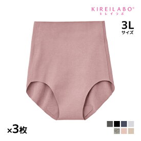 送料無料 同色3枚セット KIREILABO キレイラボ 完全無縫製 レギュラーショーツ 3Lサイズ 日本製 パンツ グンゼ GUNZE | 3l 大きいサイズ インナーショーツ ショーツ パンティ 女性下着 響かない ひびかない 縫い目 なし の ない シームレス レディースショーツ 無縫製 下着