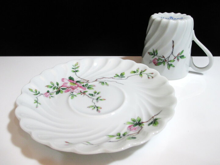 楽天市場】リモージュ ピンクの花柄のHaviland工房のデミタスカップ 