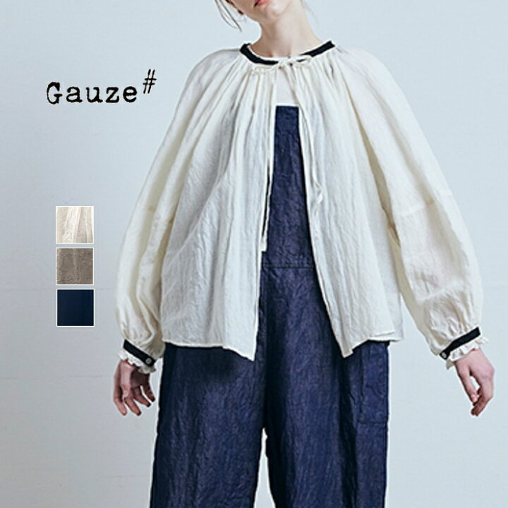 楽天市場】Gauze# ガーゼ バイカラー2WAYギャザーブラウス BICOLOR 