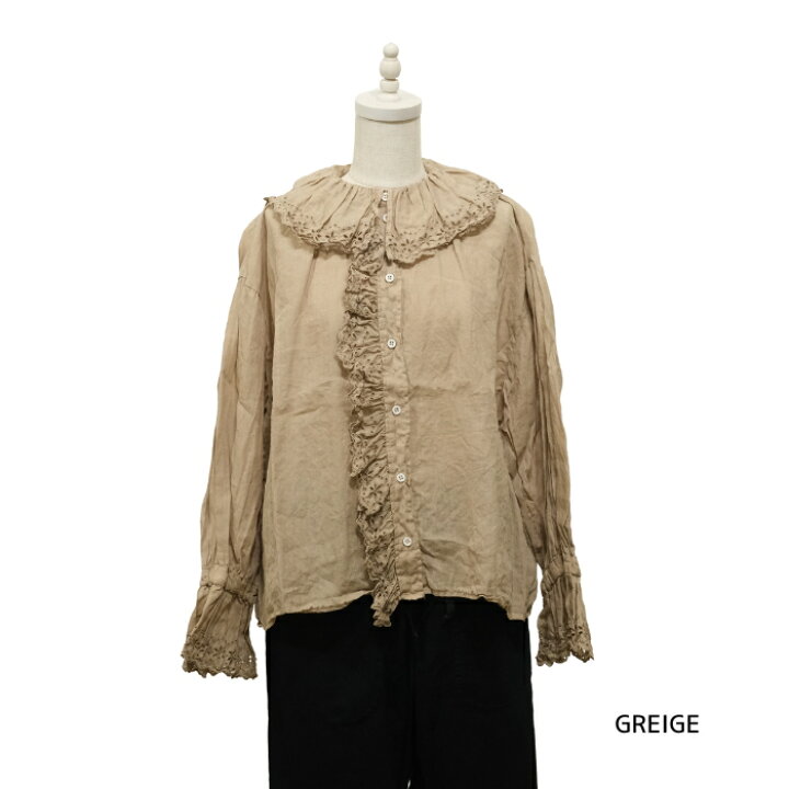 楽天市場】Gauze# ガーゼ アンティークレース フリルブラウス ANTIQUE 
