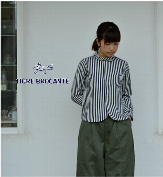 楽天市場】【定休日お待たせ10%OFFクーポン発行中！5/22(月)17:59迄】 TIGRE BROCANTE(ティグルブロカンテ)ヒッコリー  エスプリ 長袖シャツ LSH-12-D148 : ｍｏｔｈｅｒ 楽天市場店