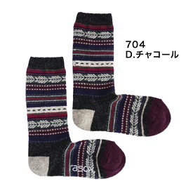 【1等最大100%ポイントバック】ラソックス | rasox 靴下 ソックス 冬用 暖かい ジャガードウール・クルー CA132CR04 メンズ レディース 男性用 女性用 L字型 クルー丈 誕生日 お祝い プレゼント ギフト おすすめ ブランド 父の日 母の日