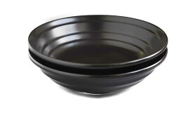 2個セット【美濃焼き】黒陶　うず　麺鉢　そうめん鉢　24cm　冷麦　冷やしうどんに