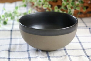 ★earthenwareアースウェアー★和テイスト無釉 黒色 ブラック カフェオレボウル こどんぶり カフェボウル★ 安全食器 くろい 黒い ブラック 黒い食器