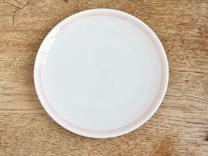 やさしい ピンクライン 小皿 取り皿 豆皿 銘々皿 19cm  陶磁器 ピーチ ケーキ皿 パン皿 デザート皿 プレート 【新生活】【母の日】