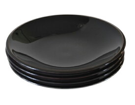 アウトレット　4枚セット■リンドスタイメスト■PLUM プラム　艶のある　茶色がかかった　黒色　まるい　パン皿　16.5cm　デザート皿　取り皿