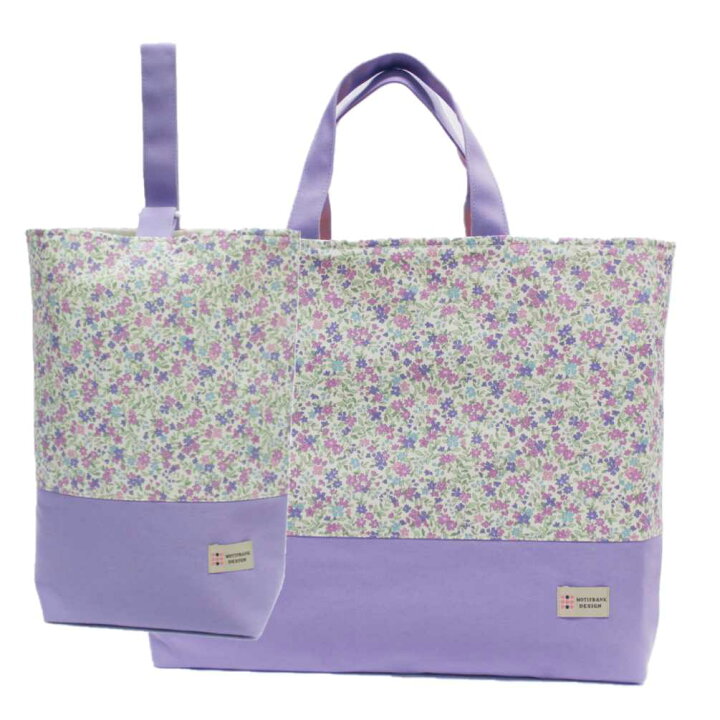 楽天市場】【レッスンバッグ】 ハンドメイド （花柄パープル 