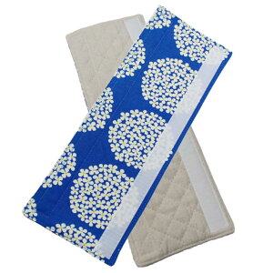 【水筒ひもカバー】肩ベルトカバー ベルト幅3cmまで対応 キルティング使用で肩にやさしくフィット  あじさい柄ブルー 入園入学 幼稚園 保育園