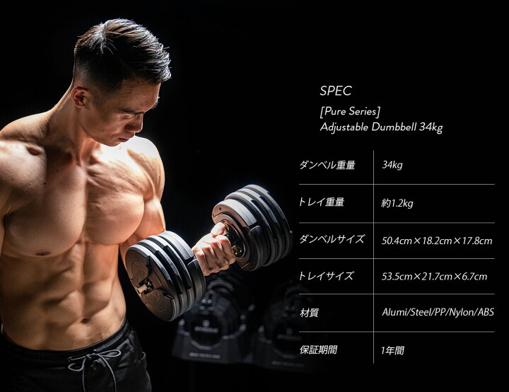 ダンベル24・28・34kgセットと台