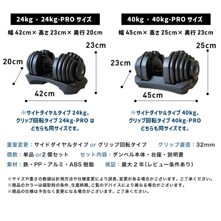 楽天市場】可変式ダンベル 【当店限定グリップ改良】 選べるPRO/従来 