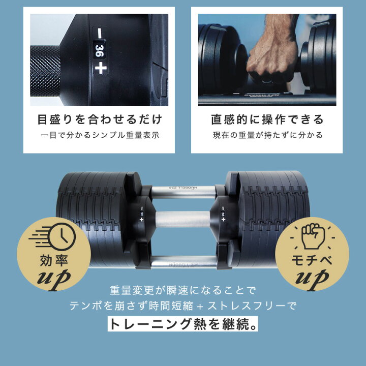 楽天市場】【10%OFFクーポン！マラソン期間】可変式ダンベル NUOBELL 