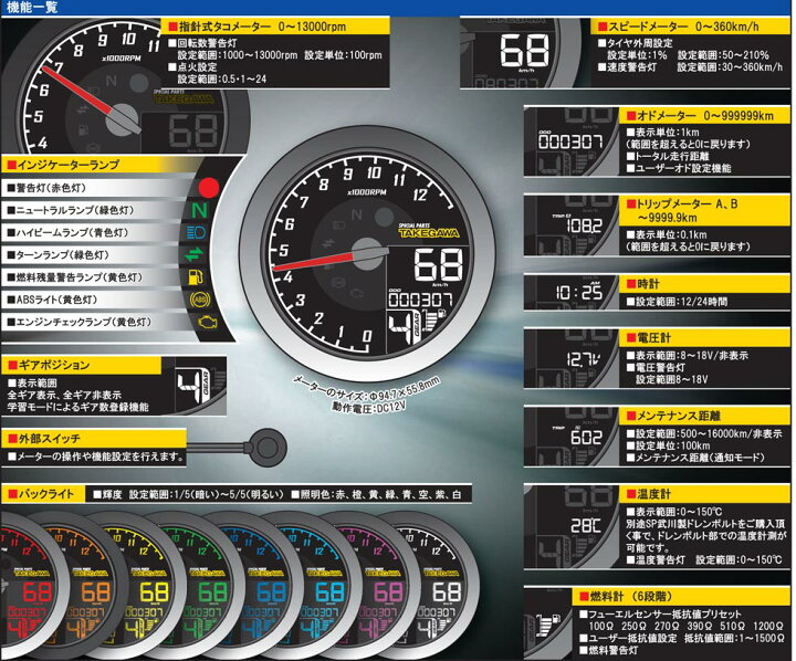 楽天市場】SP武川 モンキー125 ［JB02］ スーパーマルチDNメーター 05 