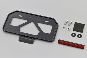 DAYTONA 軽量アルミナンバープレートホルダー リフレクター付き(ブラック)Mサイズ(原付用山型) 17662