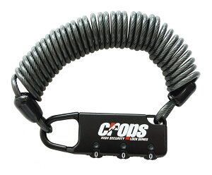 CROPS (�N���b�v�X) �o�C�N ���]�� �w�����b�g ����h�~ �h�� ���C���[ �P�[�u�� ���b�N SPIDER (�X�p�C�_�[) 180cm �u���b�N CP-SPD02-BK