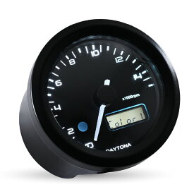 【スーパーセール限定！特別クーポン！1万円以上でP3倍！】※要エントリー デイトナ DAYTONA VELONA(ヴェローナ) バイク用 電気式 タコメーター 電圧計 ブラックボディ/3色LED φ48 15000rpm表示 44199