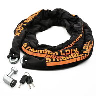 デイトナ DAYTONA バイク用 盗難防止 防犯 バイクロック 42mm幅チェーン φ12mmスチール合金製 LEDライト…