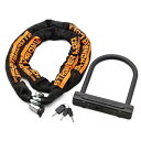 デイトナ DAYTONA バイク用 盗難防止 防犯 バイクロック 鍵1本で2つのロック管理 チェーンロック2.0m＋U字ロック スト…